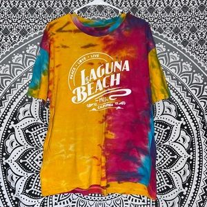 Rainbow “Laguna Beach” Tie Dye T-Shirt